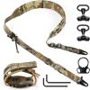 QD Sling 2 Point Sling Quick Adjust Gun Sling with HK Hook Soft Shoulder Pad Sling, Rifle Sling for Hunting Tactical Strap
